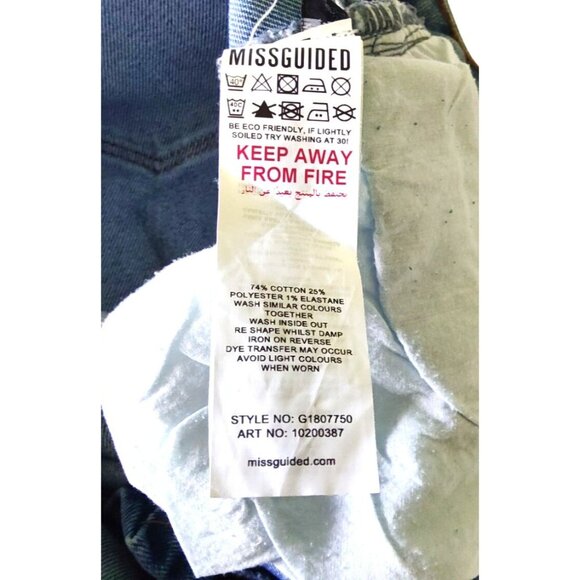 Missguided Women's Size 4R Light Blue Comfort Stretch Sculpt Split Hem Jeans NWT - Picture 8 of 12